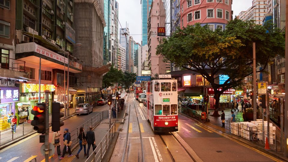 At just HKD$3.30 per ride, the tram offers a leisurely ground-level tour of Hong Kong island.