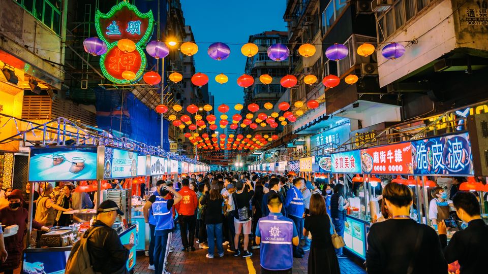 Jordan’s Temple Street Night Market comes alive on the Kowloon side of Hong Kong.