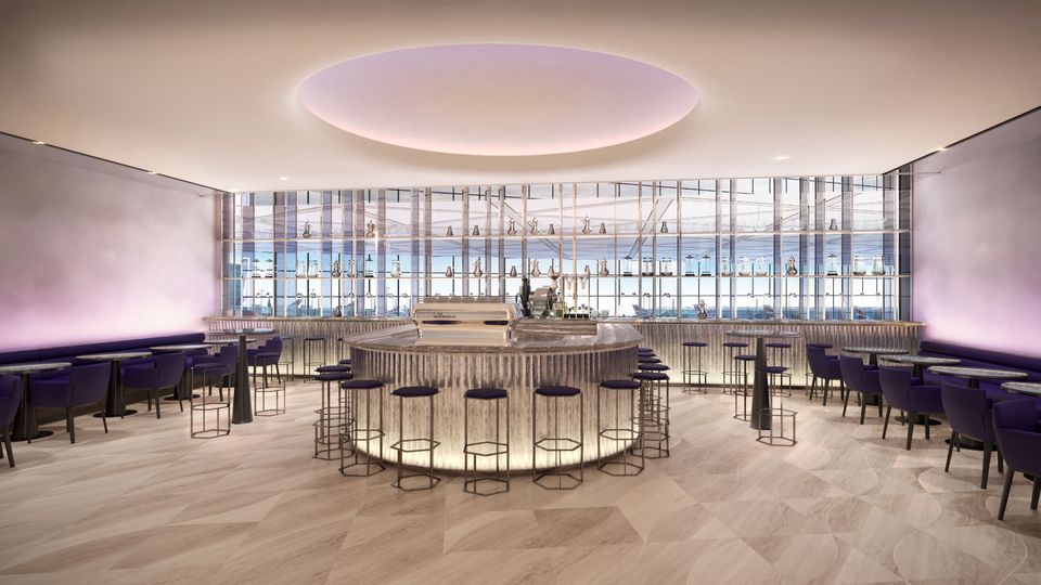 The Cafe area at Riyadh Air's new Hafawa Lounge.