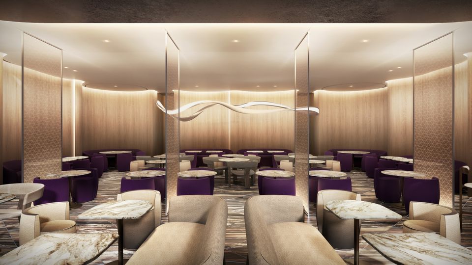 A la carte dining at Riyadh Air's new Hafawa Lounge.