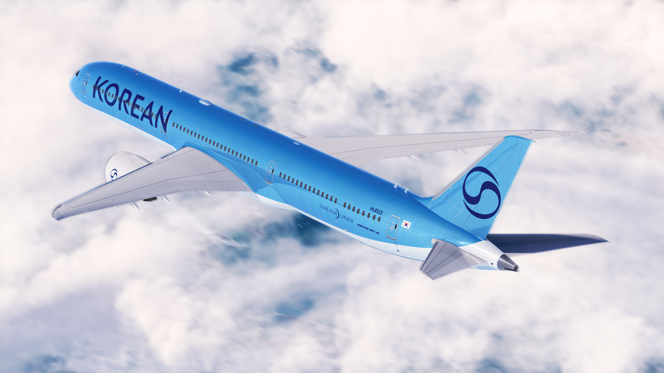 Korean Air's new livery and logo.
