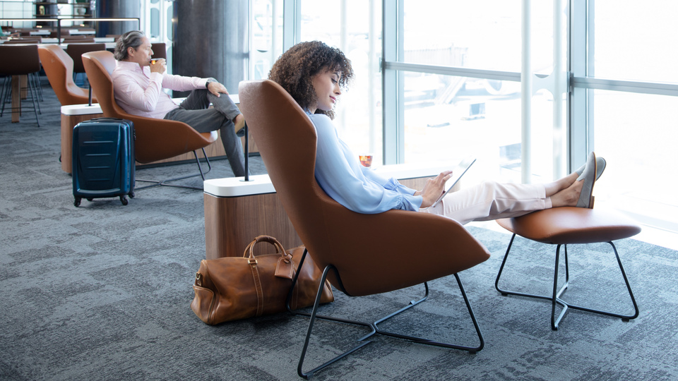 Put your feet up and relax at one of over a thousand airport lounges worldwide.