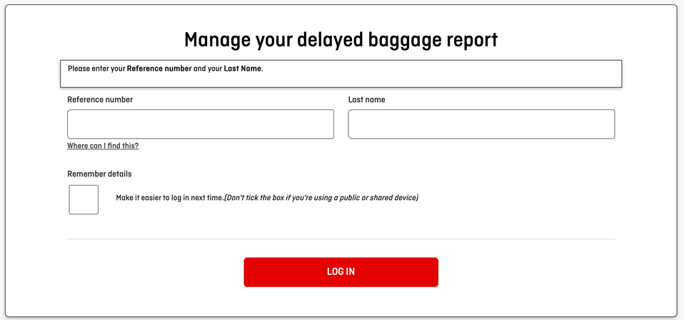 Log into Qantas’ Delayed Baggage Portal to share your AirTag Location link with the baggage tracking team.