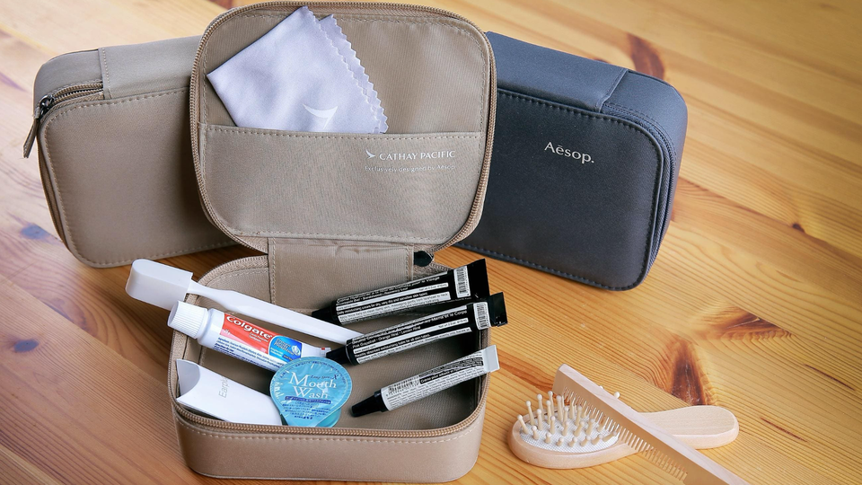 Cathay Pacific's Aesop first class amenity kit.