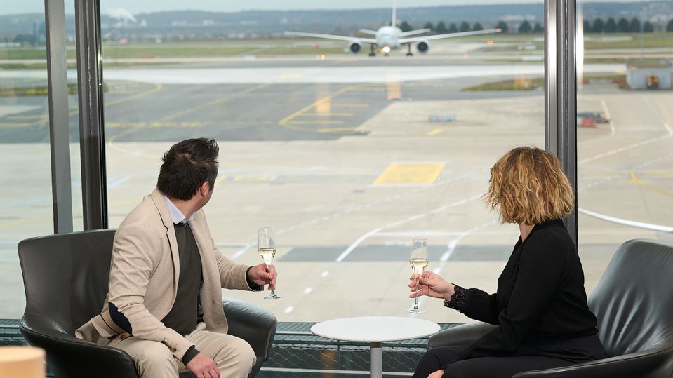Cathay Pacific's Paris CDG lounge.