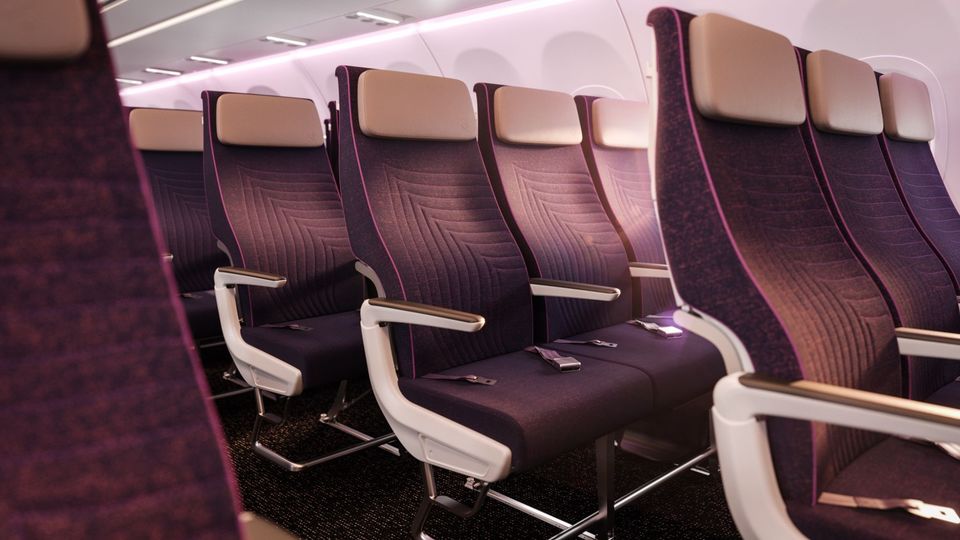 Thai Airways' A321neo economy class.