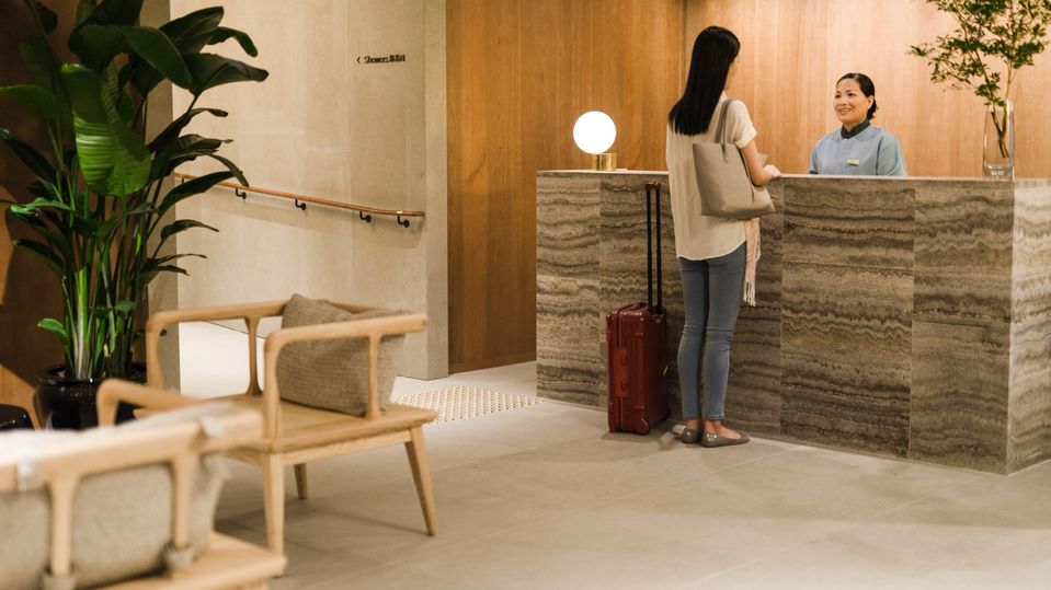 Shower suites will let travellers freshen up before their flight to Hong Kong.
