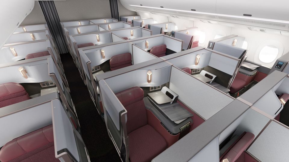 JAL's A350-1000 business class (based on the same Safran Unity platform as Emirates' 777X).