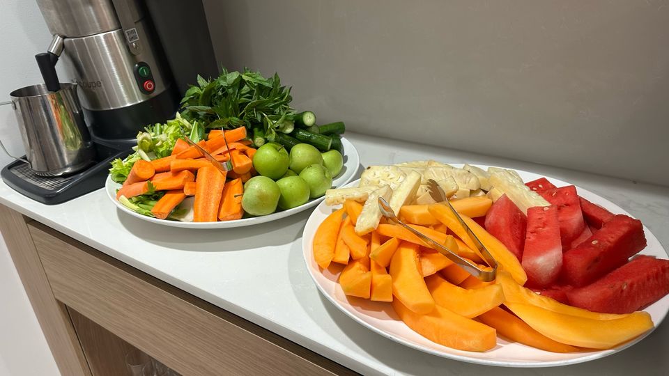 Qantas' temporary Sydney international business class lounge.