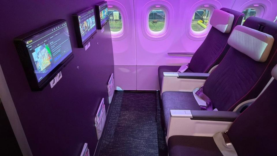 Thai Airways' A321neo economy class.