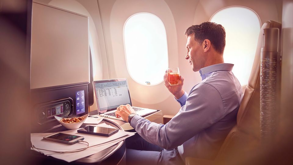 Etihad's A380 business class.
