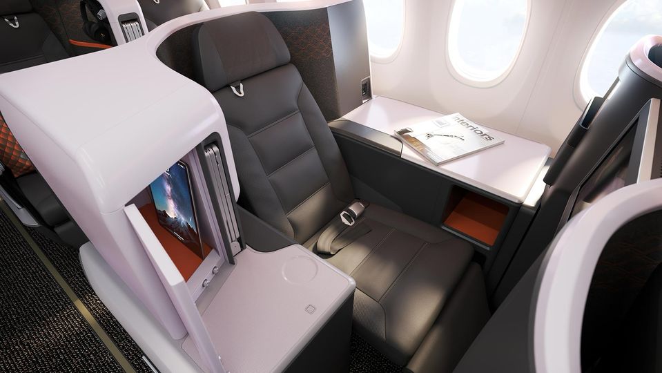 The solo 'throne' on Singapore Airlines' Vantage-based 737 MAX business class.