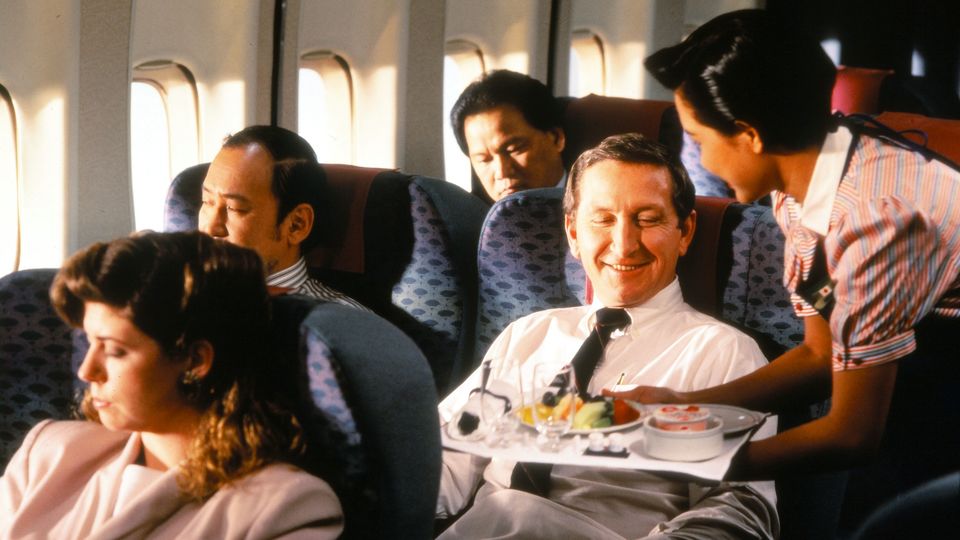 Cathay Pacific's 'Marco Polo' business class cabin, 1990.