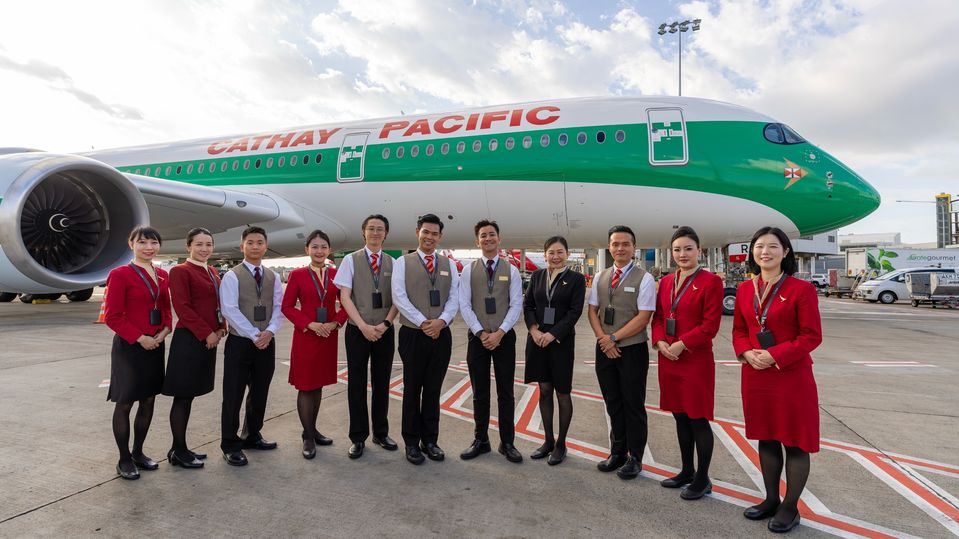 Cathay's special '80 Years Together' A350 has already visited Sydney, Brisbane and Perth.