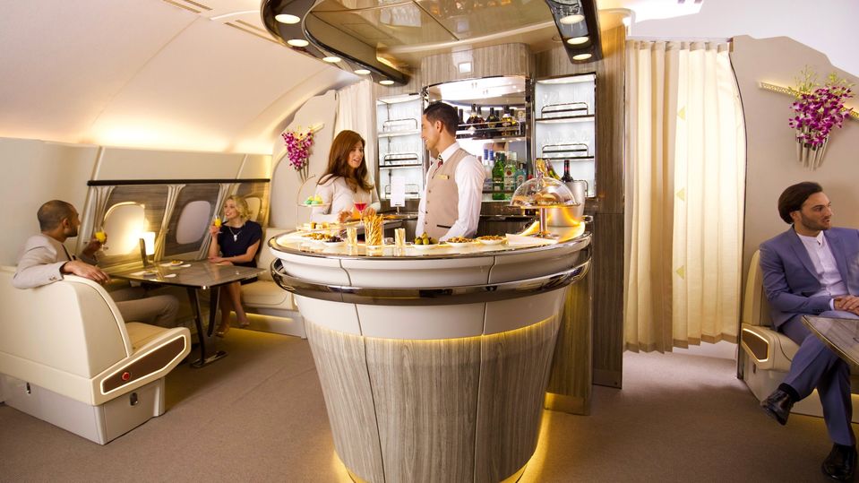Visiting Emirates' A380 bar is a must-do part of your superjumbo experience.