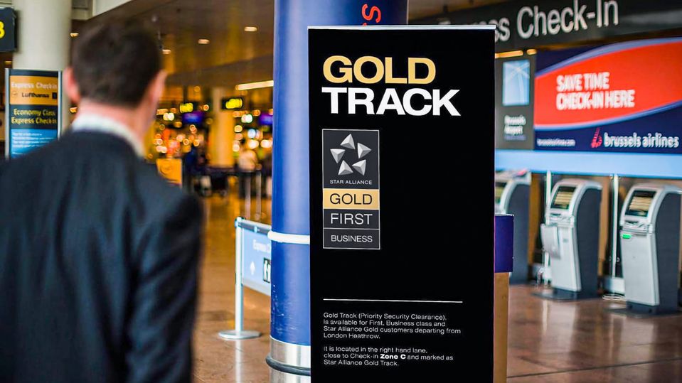 Speed through dedicated Gold Track priority security and immigration checkpoints.