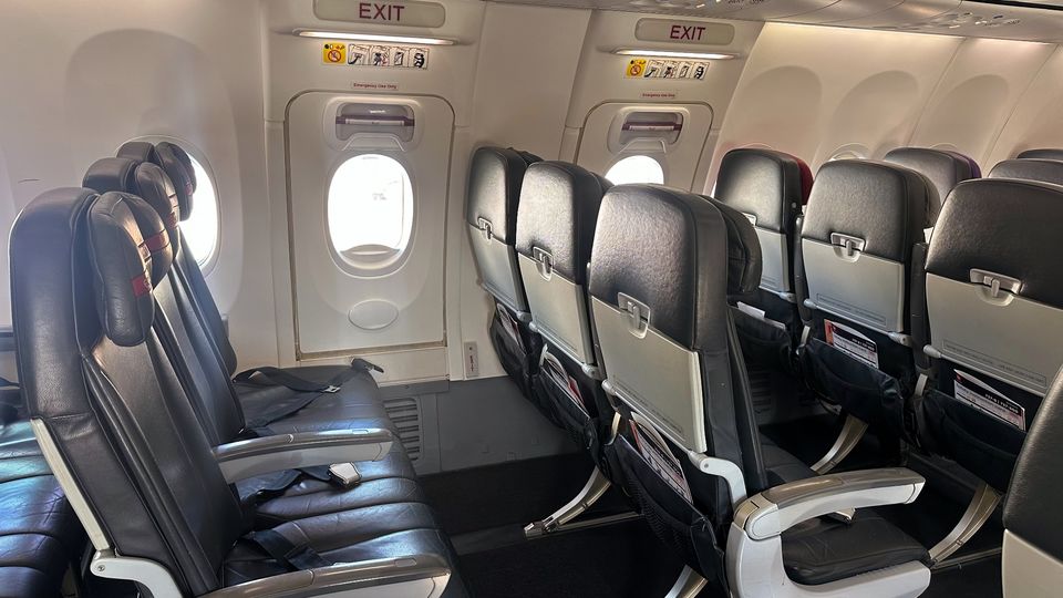The Economy X legroom at the overwing exit rows.