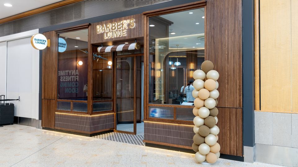 The new Barber's Lounge at Sydney Airport.