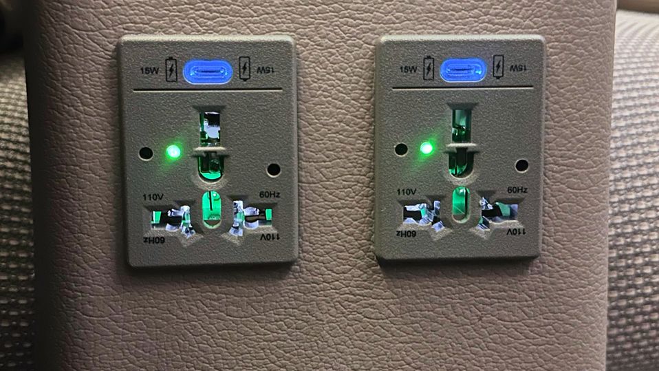 The upgraded AC outlets now include a (disappointingly) low-power USB-C socket.