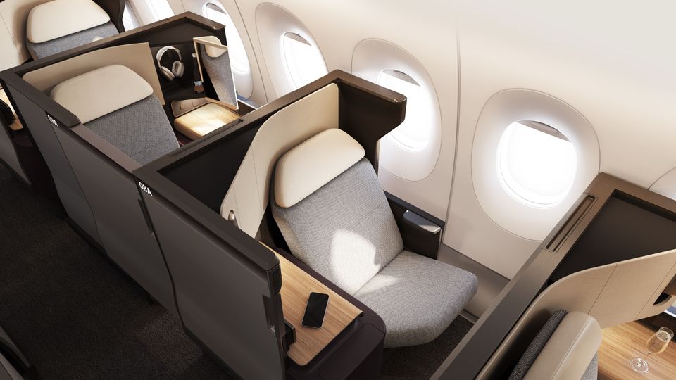 Even in this comfortable doored business class suite, 18–21 hours is still a long flight.
