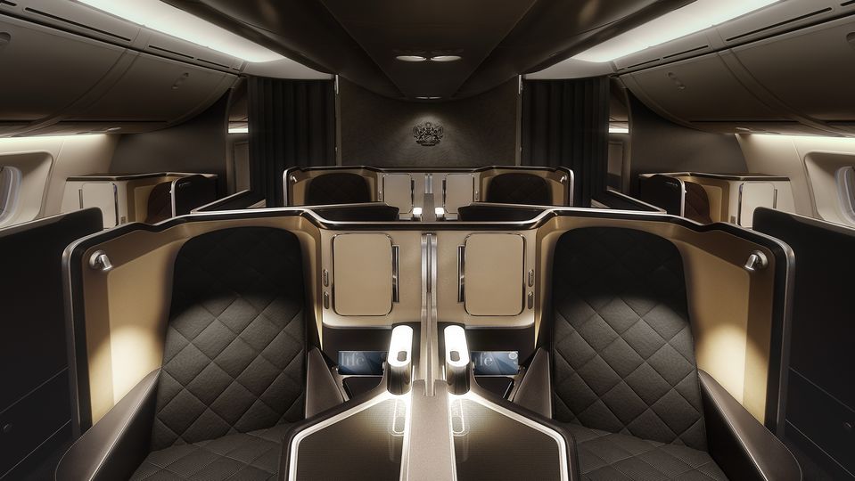 BA's new 787 first class is on the way to Melbourne.