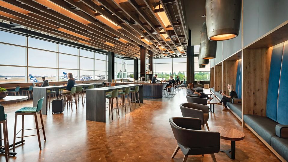 Alaska Airlines' flagship lounge at Seattle.