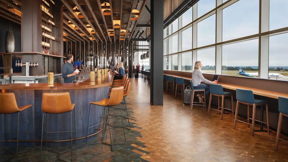 Alaska Airlines' flagship lounge at Seattle.