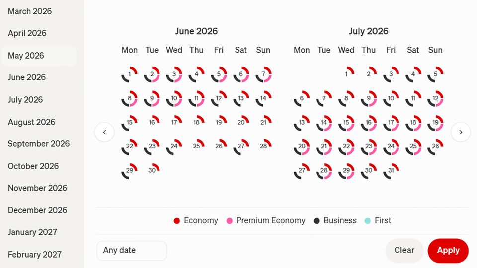 Take a flexible approach to points-based bookings in the month view.
