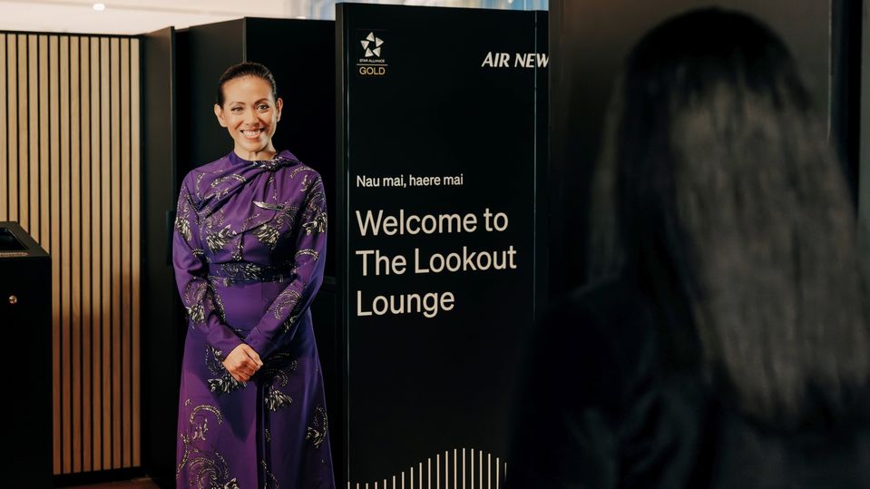 Air New Zealand's temporary The Lookout Lounge.