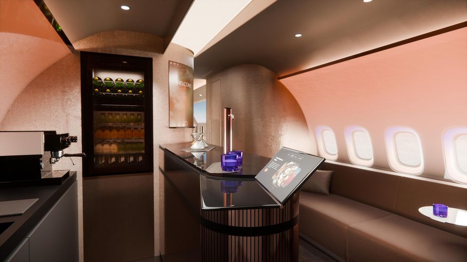 The Bow private jet conceot from BMW Designworks and Lufthansa Technik.