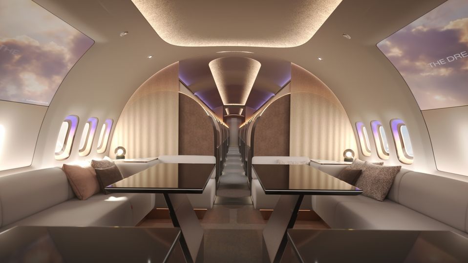 The Bow private jet conceot from BMW Designworks and Lufthansa Technik.