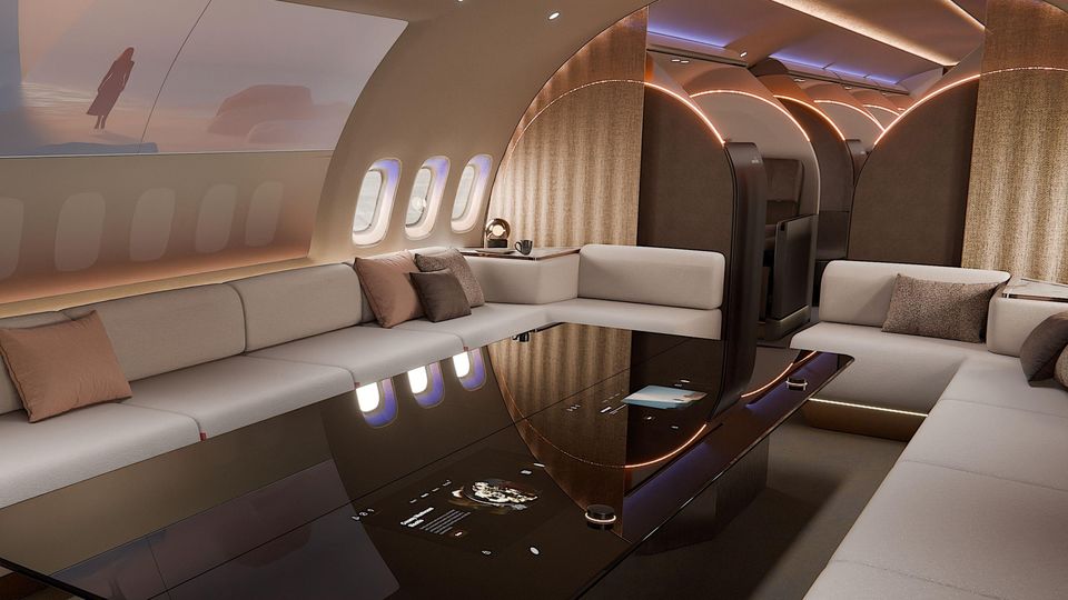The Bow private jet conceot from BMW Designworks and Lufthansa Technik.