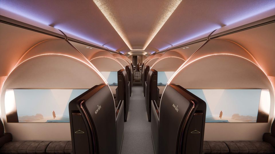 The Bow private jet conceot from BMW Designworks and Lufthansa Technik.