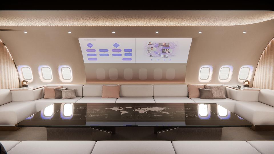 The Bow private jet conceot from BMW Designworks and Lufthansa Technik.
