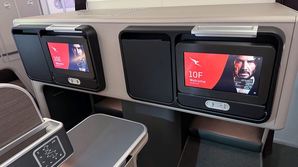 The first row of the business class cabin usually boasts more room than the rest.