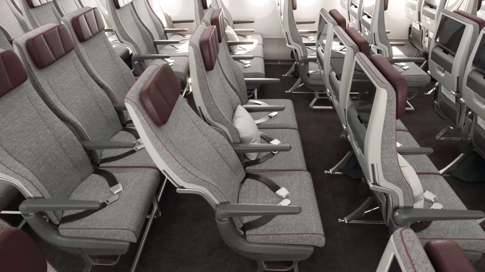 Qantas A350 economy.