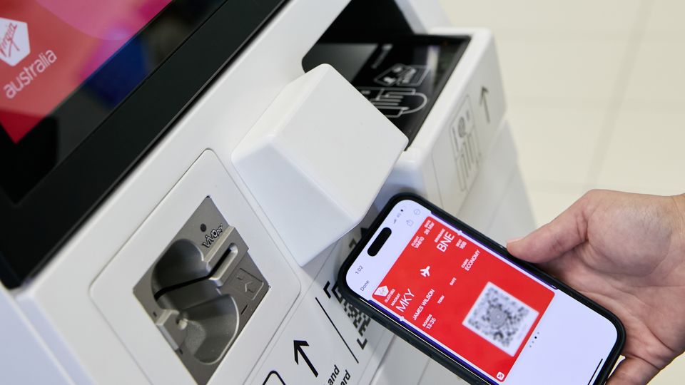 Just scan your mobile boarding pass to print your bag tags.