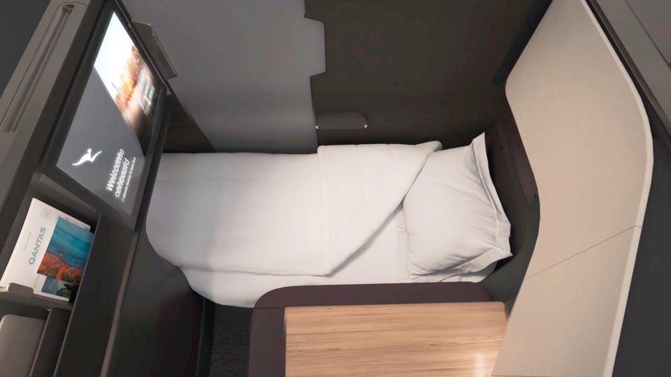 Qantas' A350-1000 business class.