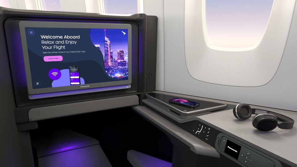 The latest OLED inflight systems include Bluetooth streaming to wireless headphones.
