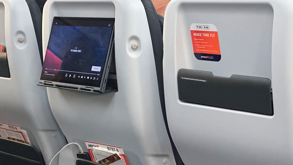 Passengers can perch even the largest tablet onto a 'device shelf'.