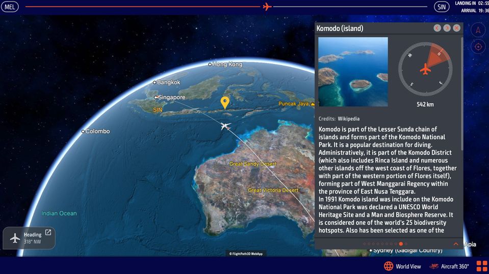 The flight map is quite entertaining, in a passive way.