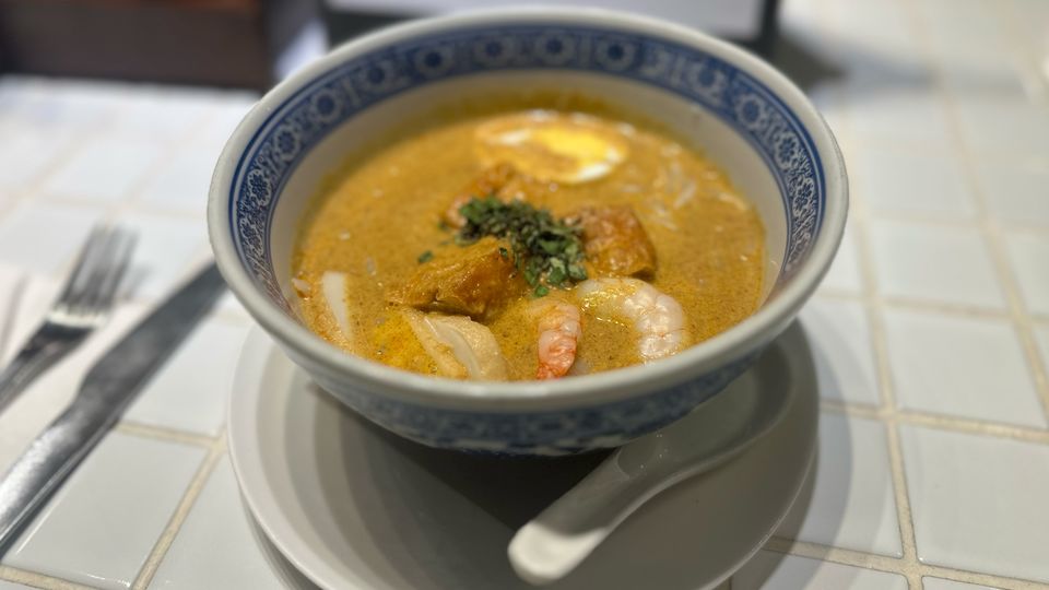 The laksa at Qantas' Singapore business class lounge is always a hit.