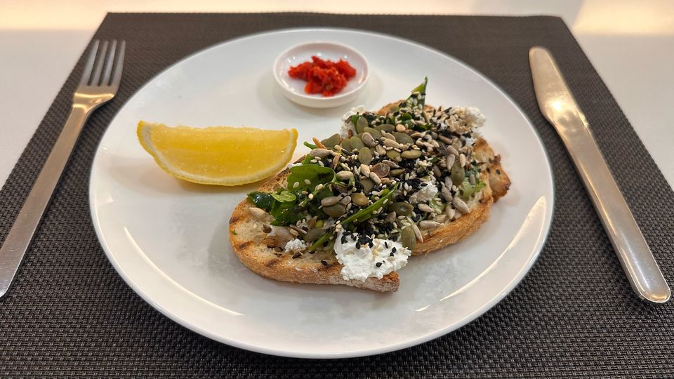 This avo-and-grain toast was a light and healthy way to start the day.
