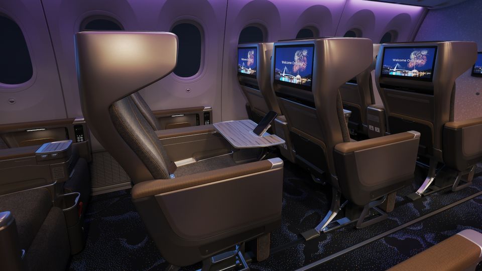 China Airlines' new 787 premium economy seat.