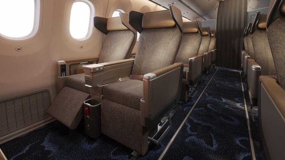 China Airlines' new 787 premium economy seat.