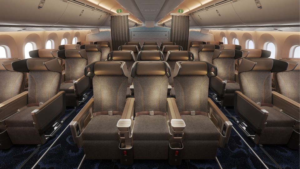 China Airlines' new 787 premium economy cabin.