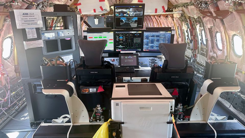 The monitoring station on Airbus' A321XLR test aircraft.