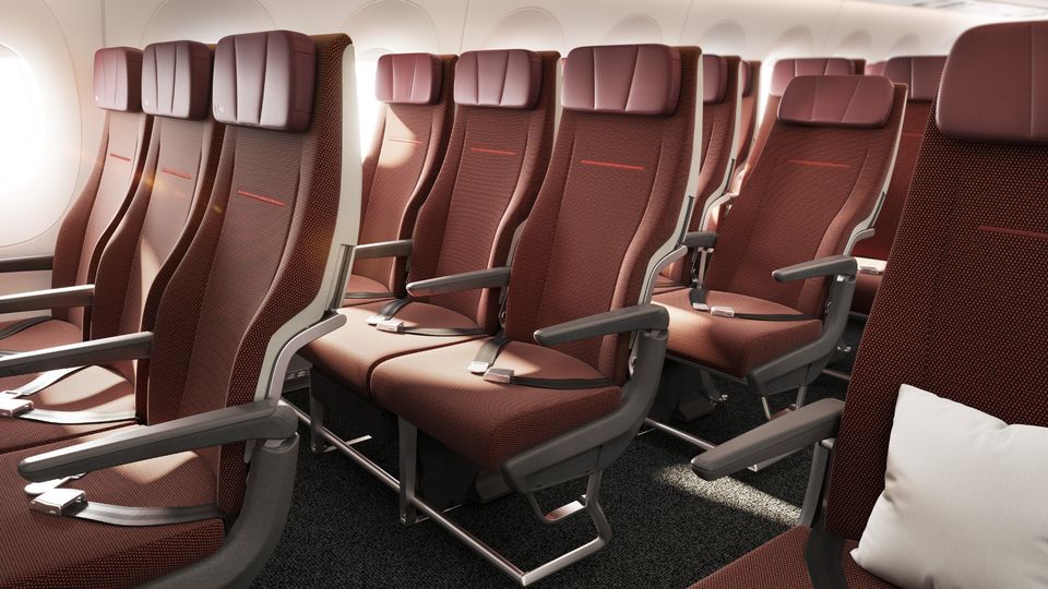 Some rows of A350 economy will gain legroom, and some will lose...