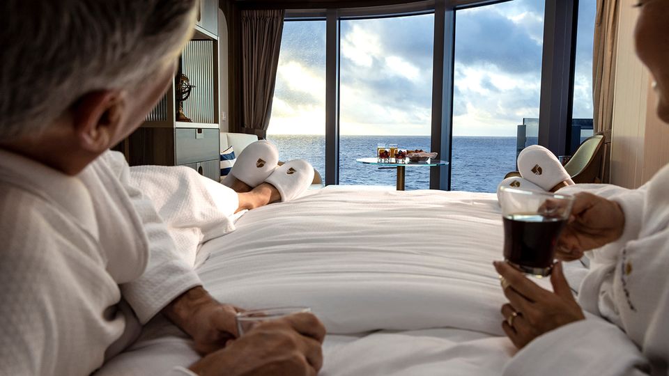 Breakfast in bed, with a view.