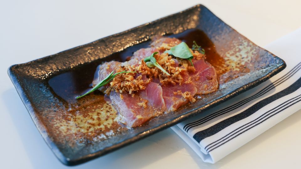 The Delta One Lounge's delicious hamachi crudo.